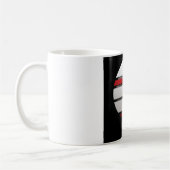 Mug Sphère géométrique abstraite rouge blanc noir (Gauche)