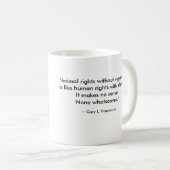 Mug Sphère "végétalienne" et citation de Mot-Nuage (Devant droit)