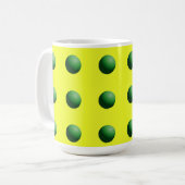 Mug Sphères Vertes sur Jaune (Devant gauche)