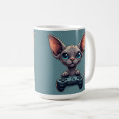 Mug Sphynx Cat Holding Game Controller (Devant droit)