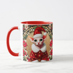Mug Sphynx Chat Père Noël Elf