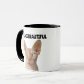 Mug SPHYNX CHAT SANS CHEVEUX, tasses, Bald belle (Devant gauche)