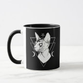 Mug Sphynx en métal noir Chat Goth and Death Metal (Gauche)
