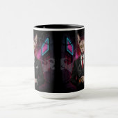 Mug Sphynx Mafia Cat in Neon Noir Style (Centre)