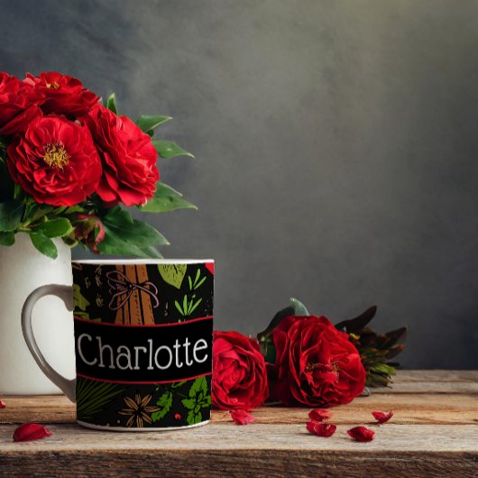 Mug Spices motif nom personnalisé noir