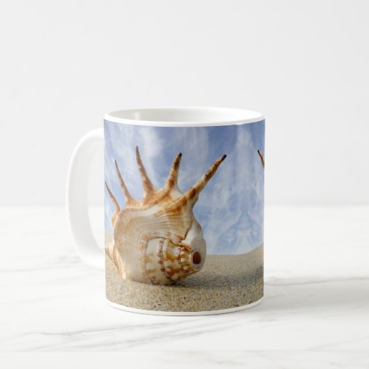 Mug Spider Conch Shell sur Sandy Beach (Devant gauche)