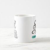 Mug Spill Tea tendance Typographie noir Turquoise  (Centre)