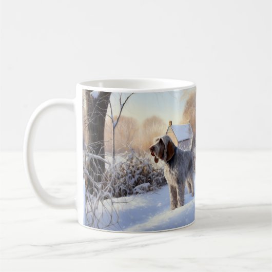 Mug Spinone Italiano Qu'il neige Noël (Gauche)