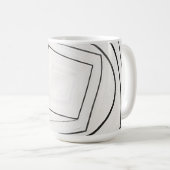 Mug Spirale Carrée Abstraite Noir Blanc (Devant droit)