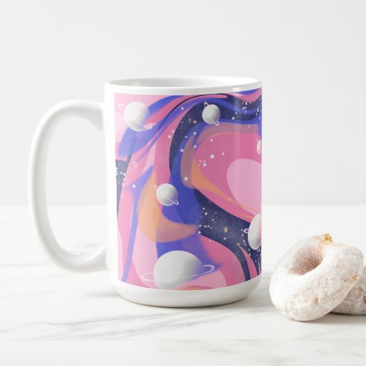 Mug Spirale De L'Espace Extérieur Rose Et Violet Abstr (Avec donut)