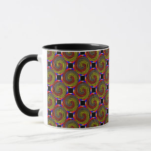 Mug Spirale rouge jaune bleu par Kenneth Yoncich