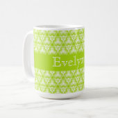 Mug Spirale verte de chaux brillante personnalisable (Devant gauche)