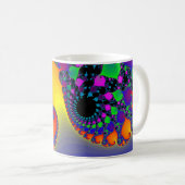 Mug Spirales colorées de fractale : (Devant droit)