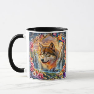 Mug Spirit of the Falls : Le loup floral
