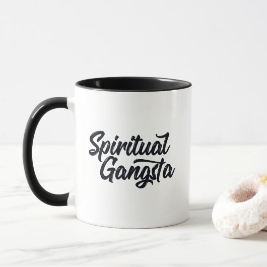 Mug Spirituelle Gangsta Funny Yoga Citation Conception (Avec donut)