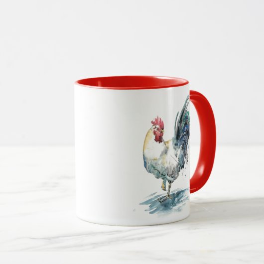 Mug Splash de coq - Aquarelle (Devant droit)