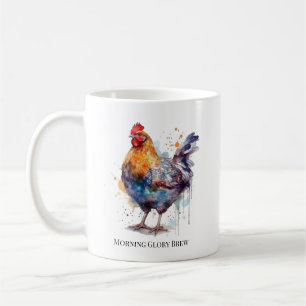 Mug Splendeur de la basse-cour : poule à l'aquarelle,