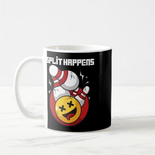 Mug Split Happy Drôle Bowling Bowler (Gauche)