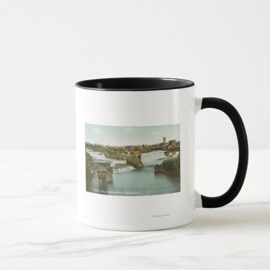 Mug Spokane, WA - Vue de Middle Falls & River (Droite)