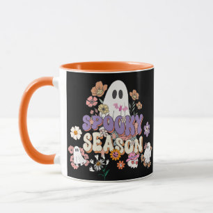 Mug Spooktaculaire mignon fantôme Halloween noir pourp