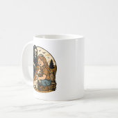 Mug Spooky Grim Reaper with Girl and Dog Skeleton Art (Devant gauche)