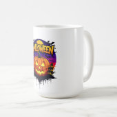 Mug Spooky Halloween Pumpkin Design with Moonlit Sky a (Devant droit)