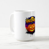 Mug Spooky Halloween Pumpkin Design with Moonlit Sky a (Devant gauche)