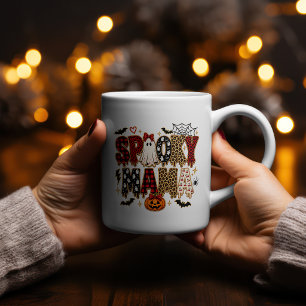 Mug Spooky Mama Halloween Imprimé léopard mixte