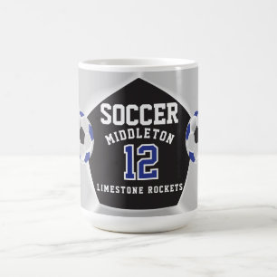 Mug Sport de football ⚽ bleu, noir et blanc