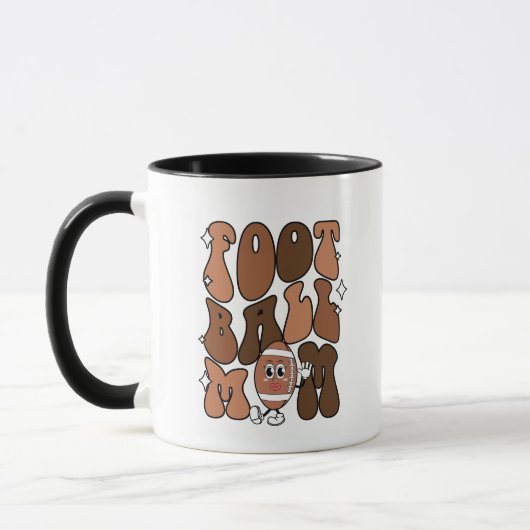 Mug sport de football mignon maman ajouter monogramme (Gauche)