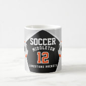 Mug Sport de football ⚽ orange, noir et blanc (Centre)