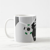Mug Sport ⚽ de football vert, noir et blanc (Gauche)