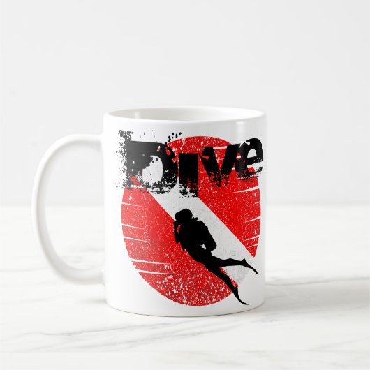 Mug Sport de plongée, American Diver Down Flag SCUBA (Gauche)