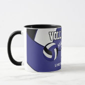 Mug Sport de volley-ball bleu foncé et blanc (Gauche)