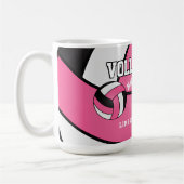 Mug Sport de volley-ball rose et blanc (Gauche)