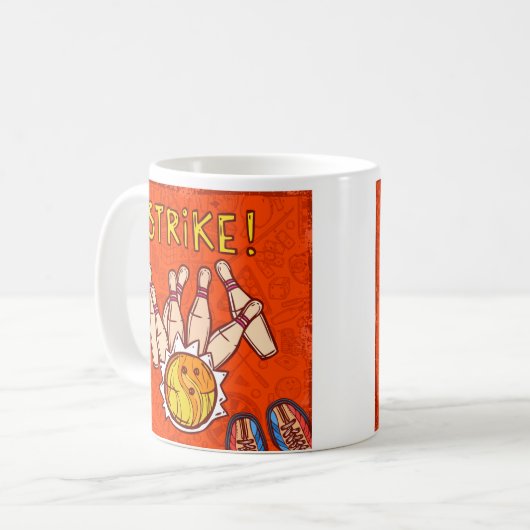 Mug Sport moderne de bowling à dix broches (Devant gauche)