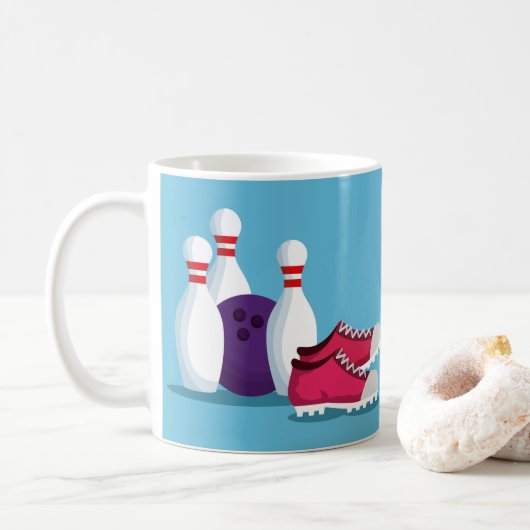 Mug Sport moderne de bowling à dix broches (Avec donut)