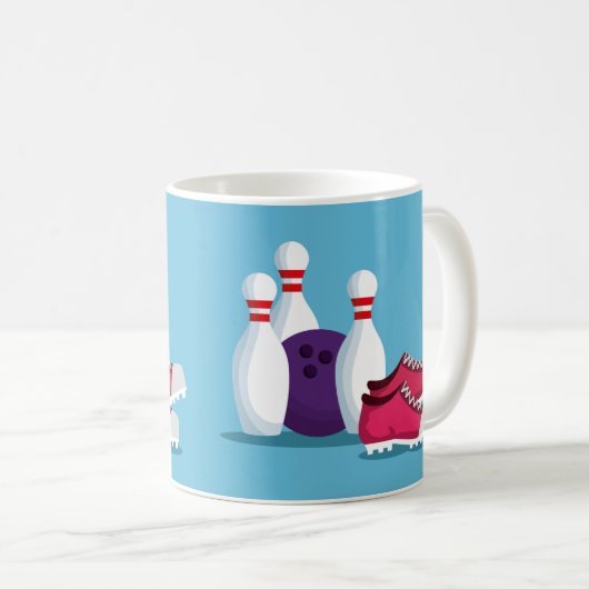 Mug Sport moderne de bowling à dix broches (Devant droit)