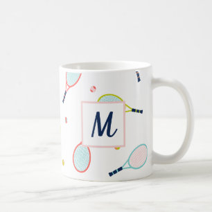 Mug Sport Monogramme De Tennis Personnalisé
