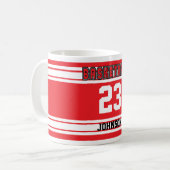 Mug Sport rouge et blanc Jersey de basket-ball (Devant gauche)