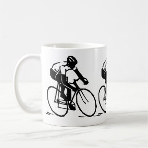 Mug Sports de silhouette de noir de coureur de vélo d