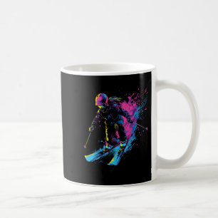 Mug Sports d'hiver Paint Alpine Splash Skier Snow Ski