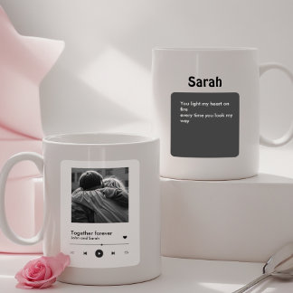 Mug Spotify Couples Cadeau pour lui Valentines jour,