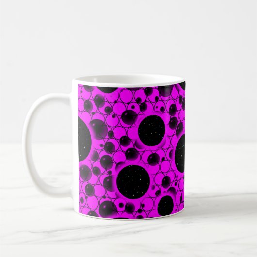 Mug Spots de bulles spatiales - rose (Gauche)