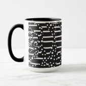 Mug Spots et bandes 2 en blanc sur noir (Gauche)