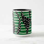 Mug Spots et bandes 2 - Vert, Crème et Noir (Centre)