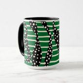 Mug Spots et bandes 2 - Vert, Crème et Noir (Devant gauche)