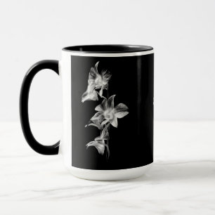 Mug Spray d'orchidées en noir et blanc