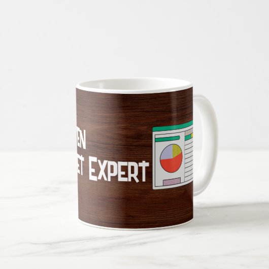 Mug Spreadsheet Expert - fun, nouveauté (Devant droit)
