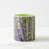 Mug Spring Aspen Tree Woodland Purple Green Coffee (Centre)